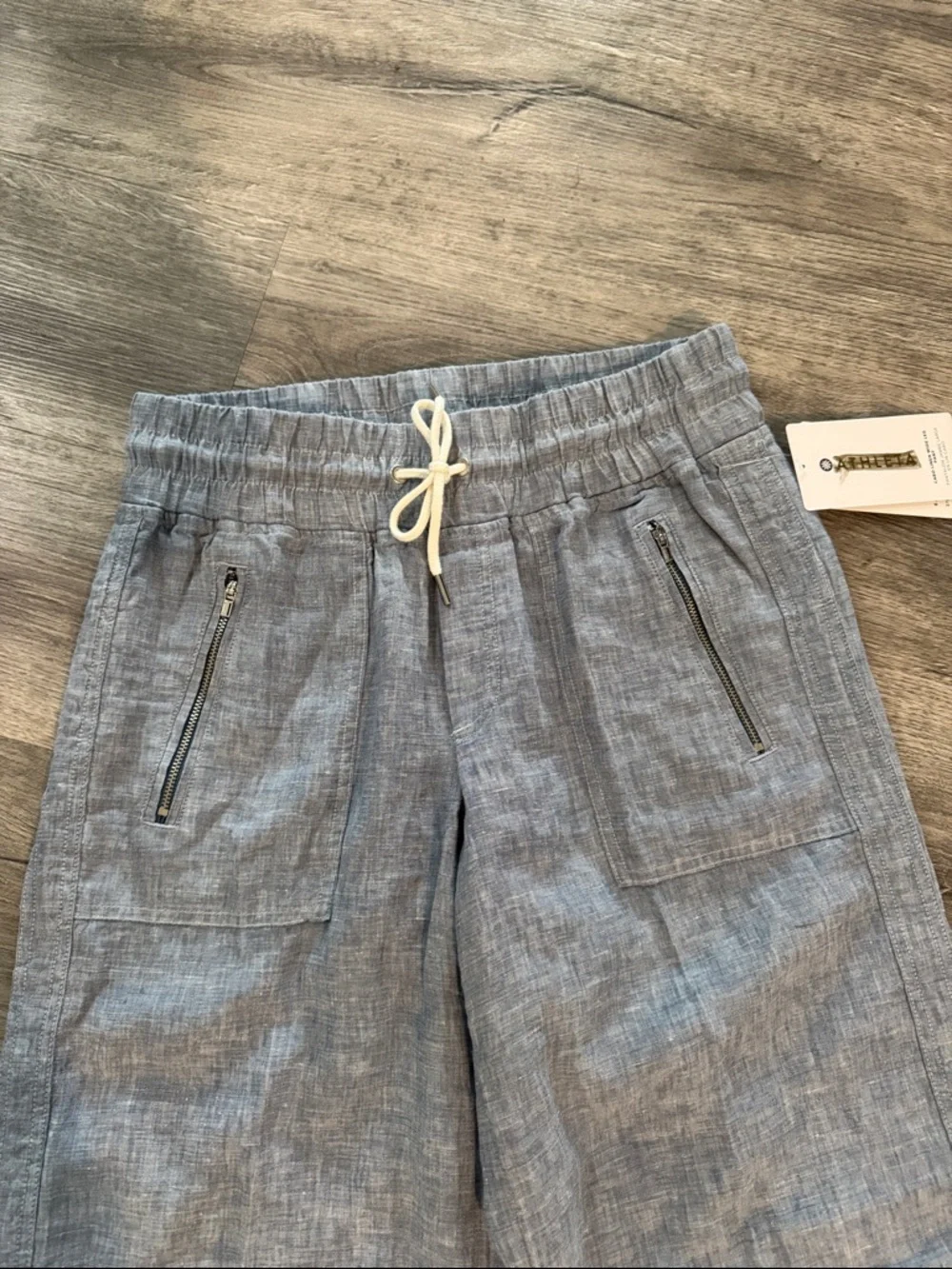 NWT Athleta Cabo Linen Wide Leg Pant "Chambray Blue" Size 6 TALL - Picture 3 of 12